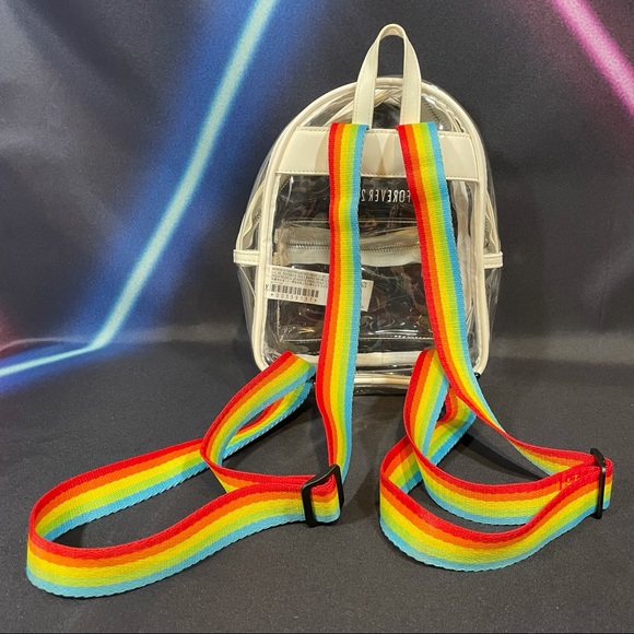 Clear Mini Backpack with adjustable rainbow straps - Picture 2 of 2